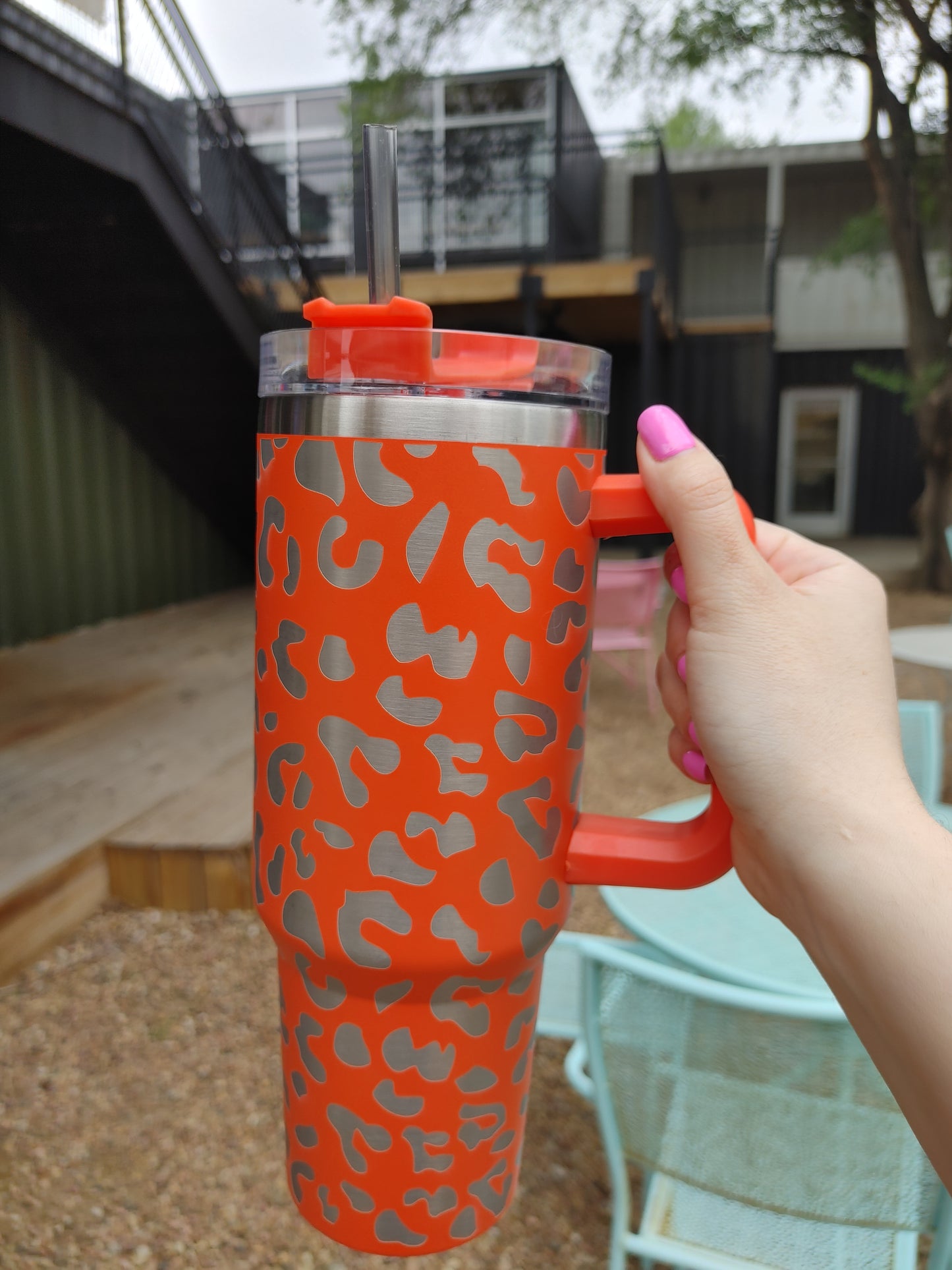 Orange Leopard Stanley Dupe