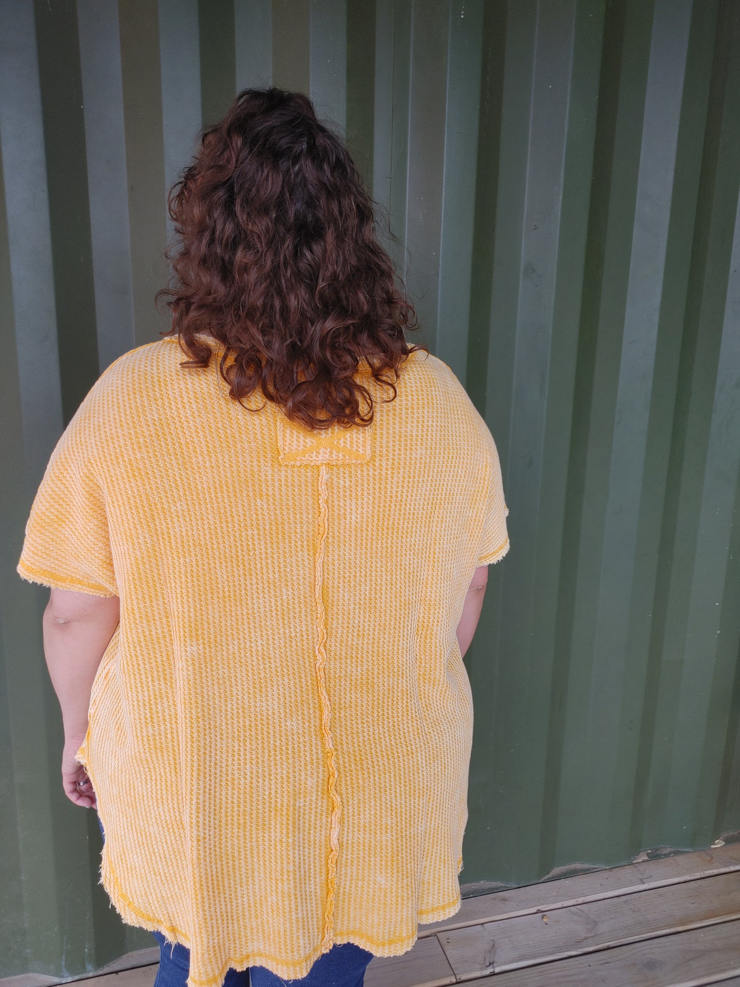 Autumn Vibes Oversized Waffle Knit T-Shirt