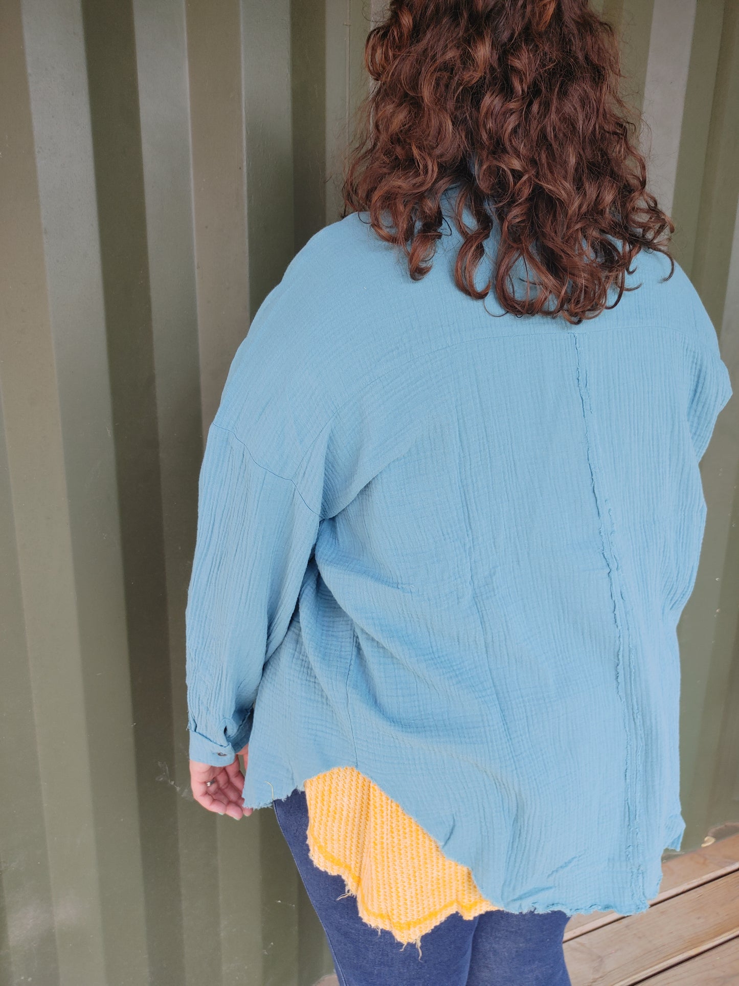 Breeze In My Hair Over Sized Guaze Buttondown