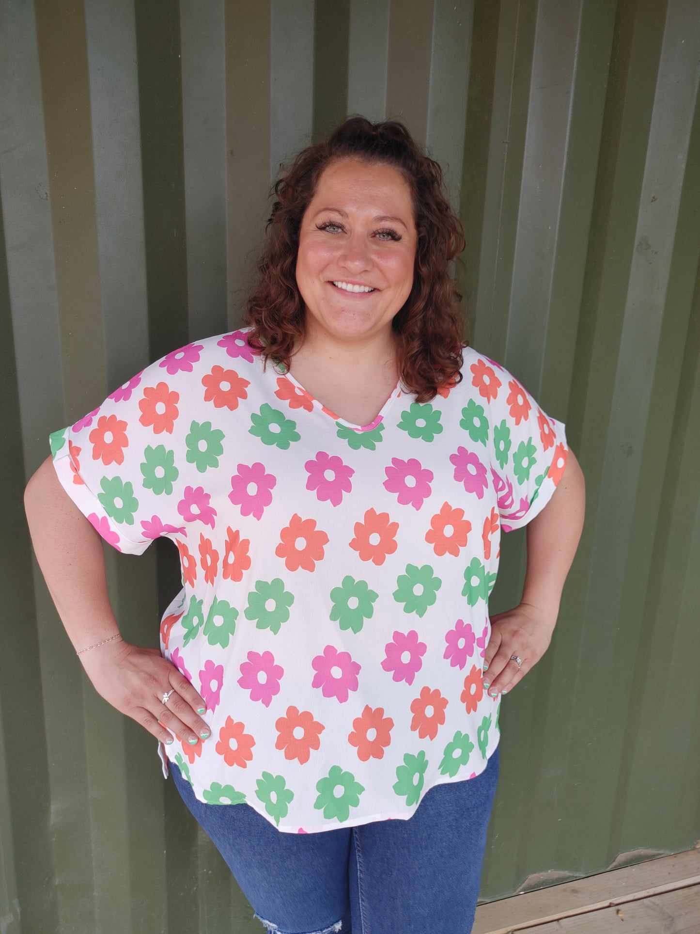 Neon Flowers Blouse