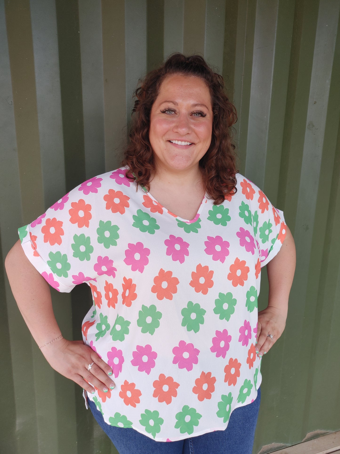 Neon Flowers Blouse