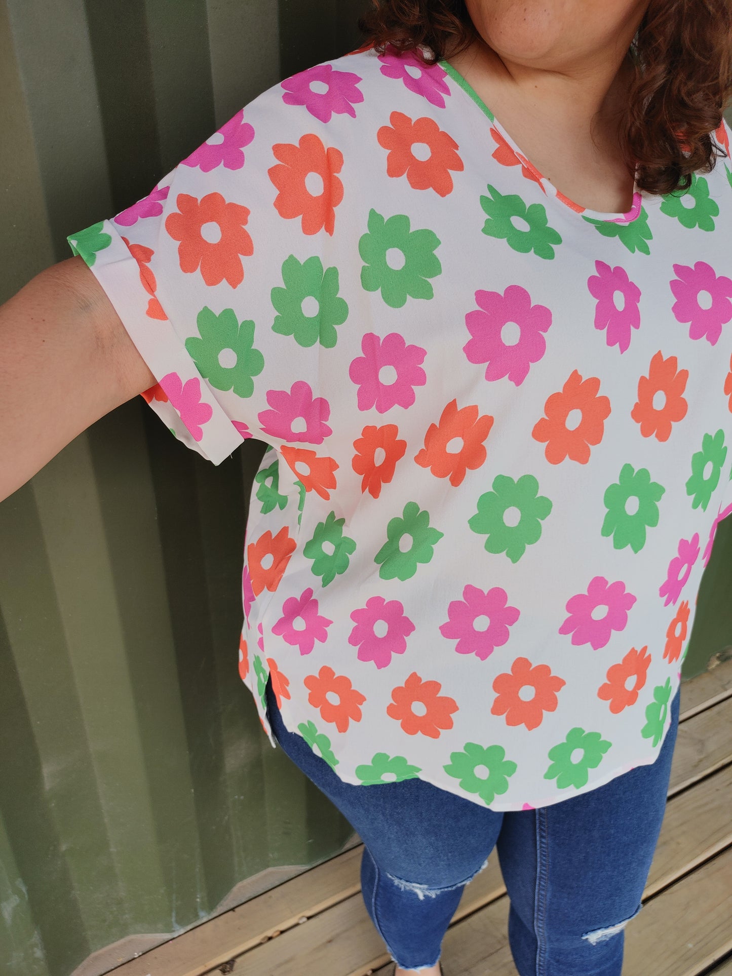 Neon Flowers Blouse