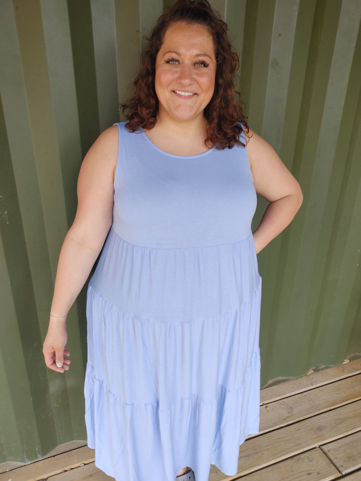 Midwest Skies Tiered Dress
