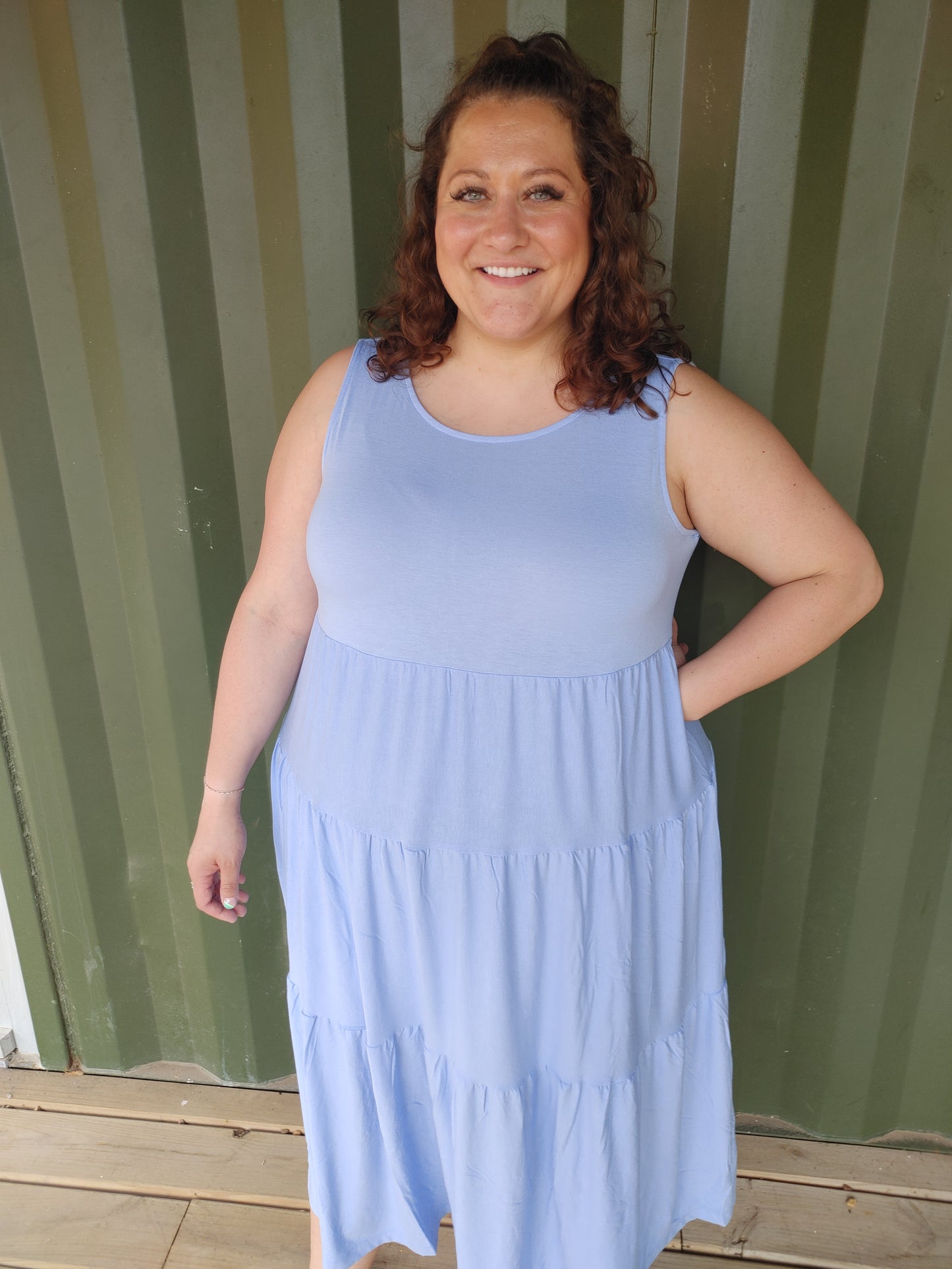 Midwest Skies Tiered Dress