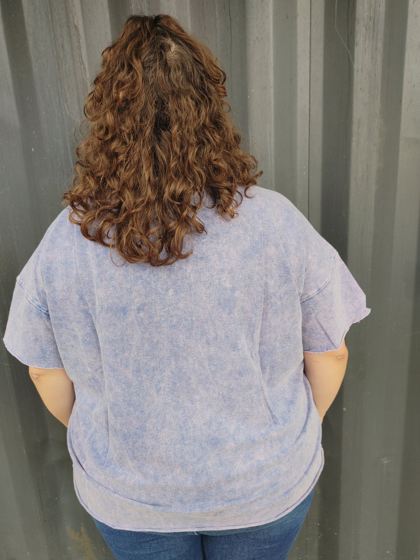 Blueberry Bleached Boyfriend T-Shirt