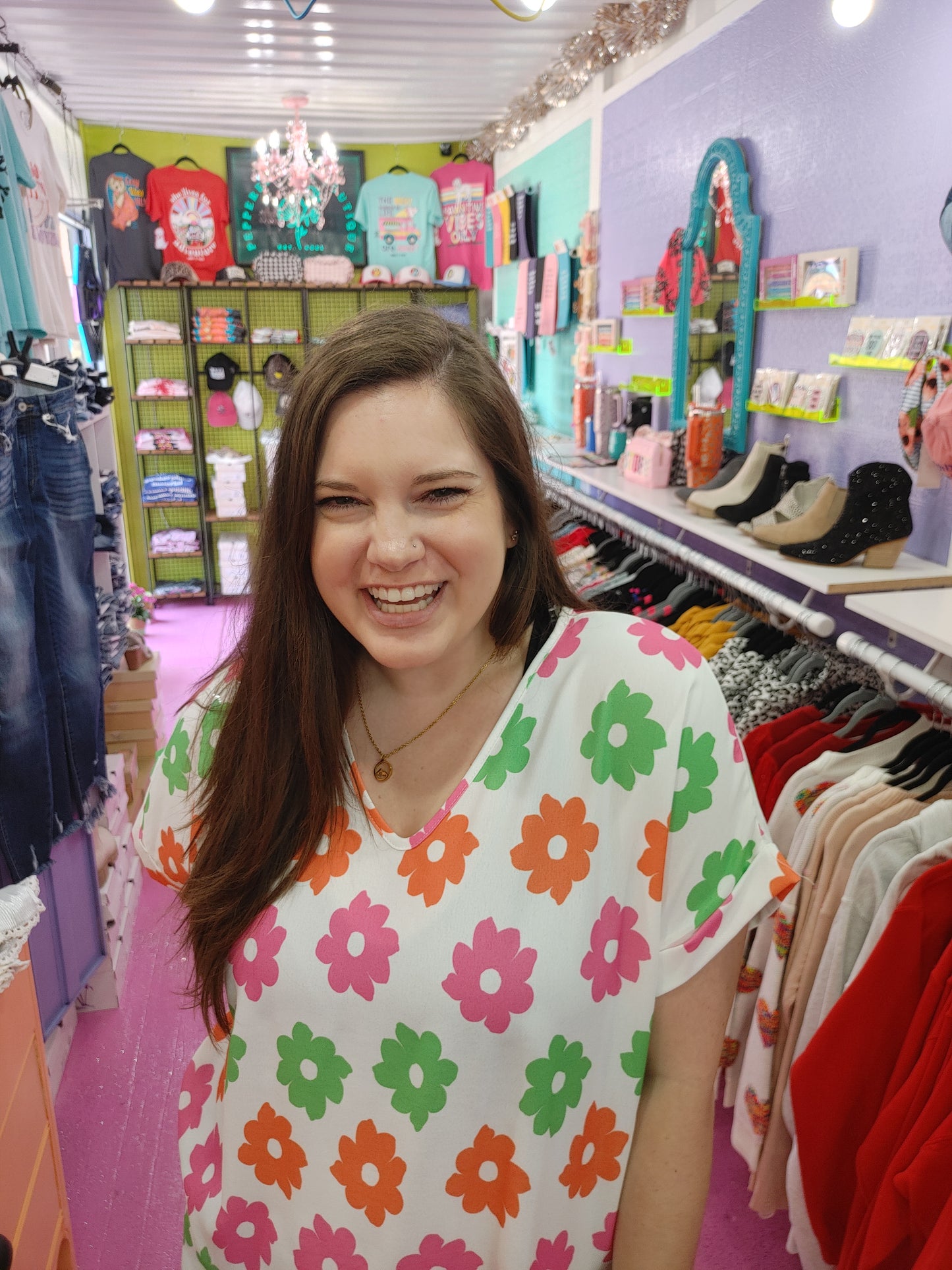 Neon Flowers Blouse