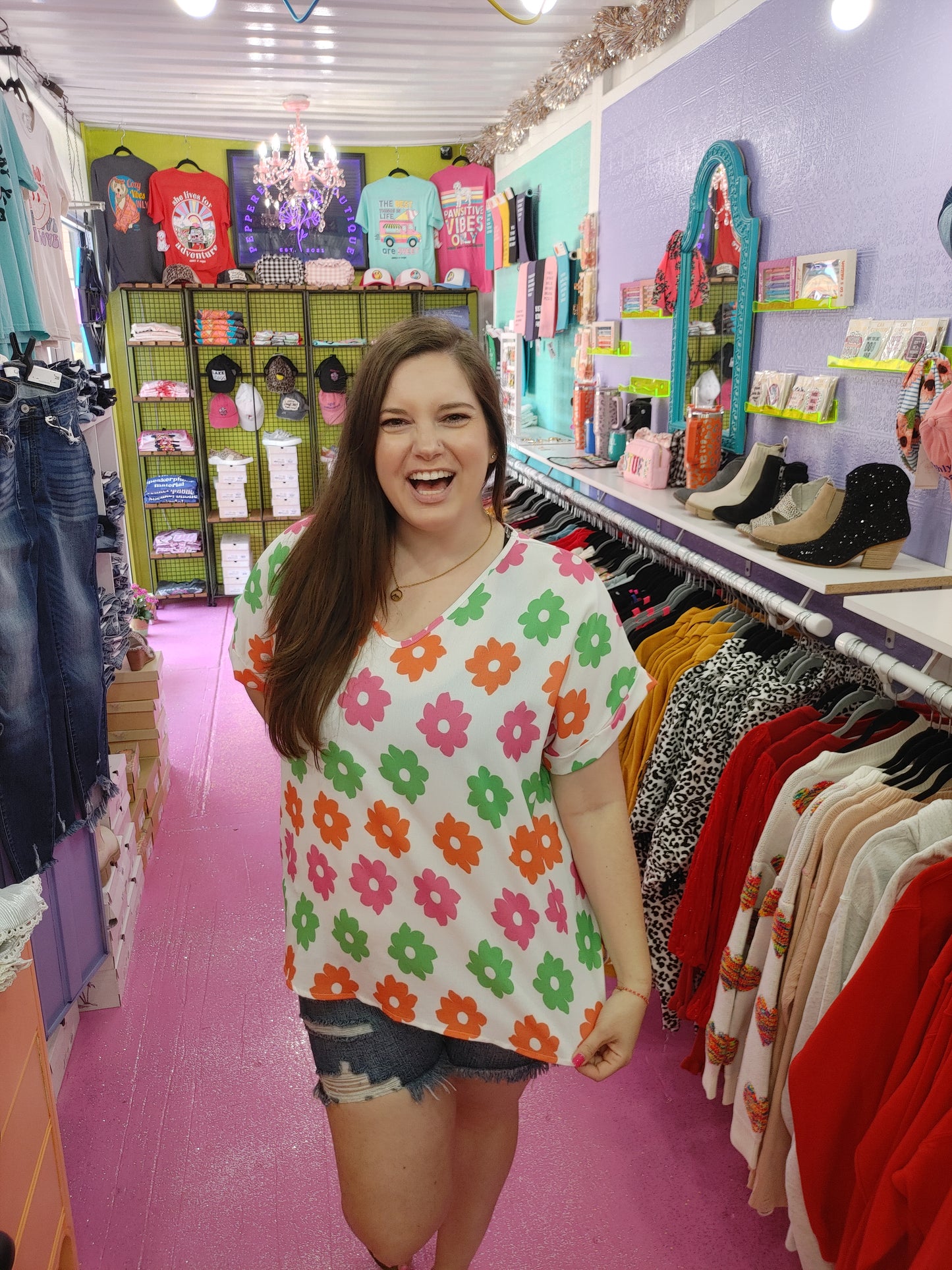 Neon Flowers Blouse