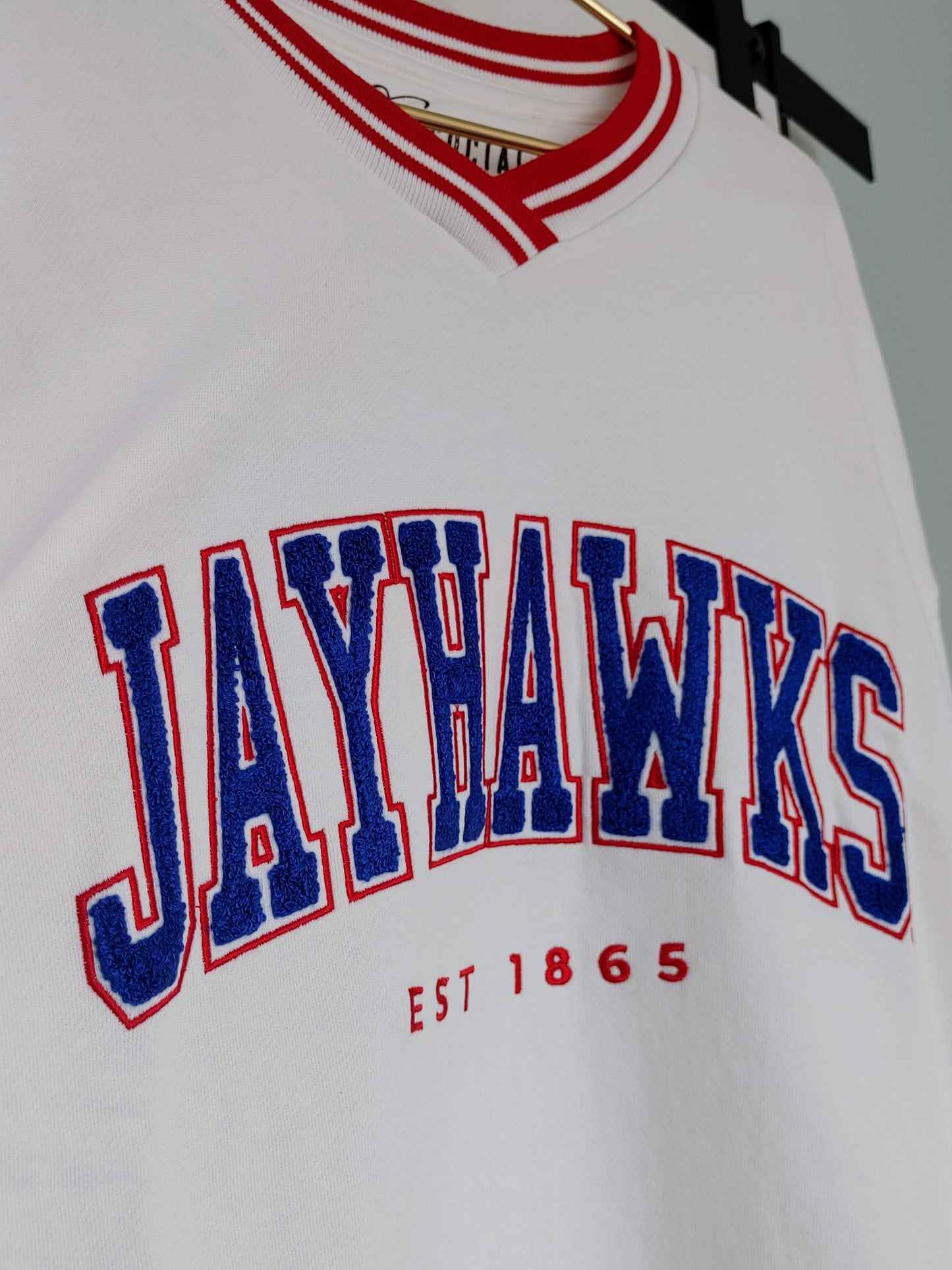 University of Kansas Chenille Letter Varsity V-Neck Pullover