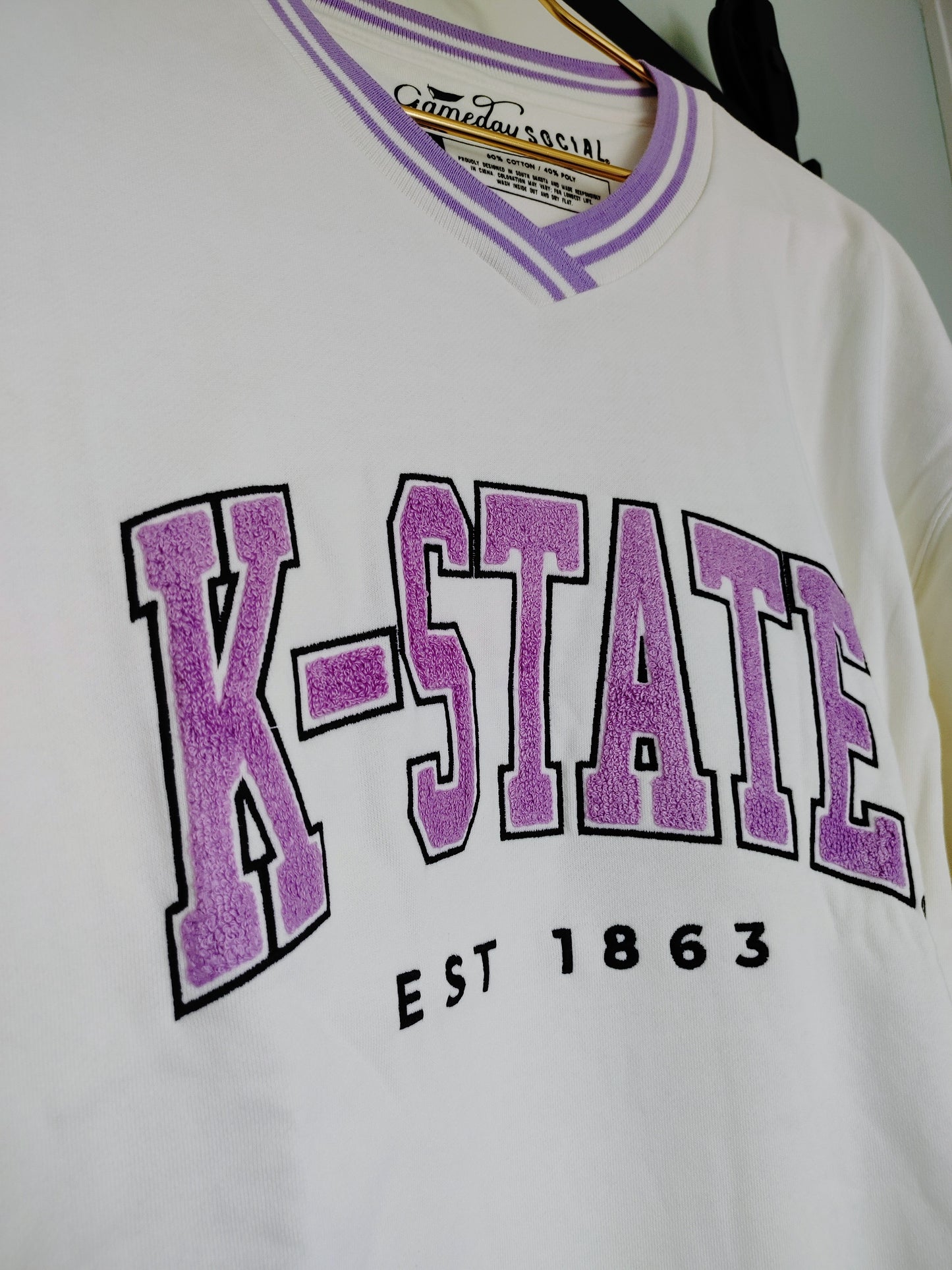 Kansas State Chenille Letter Varsity V-Neck Pullover