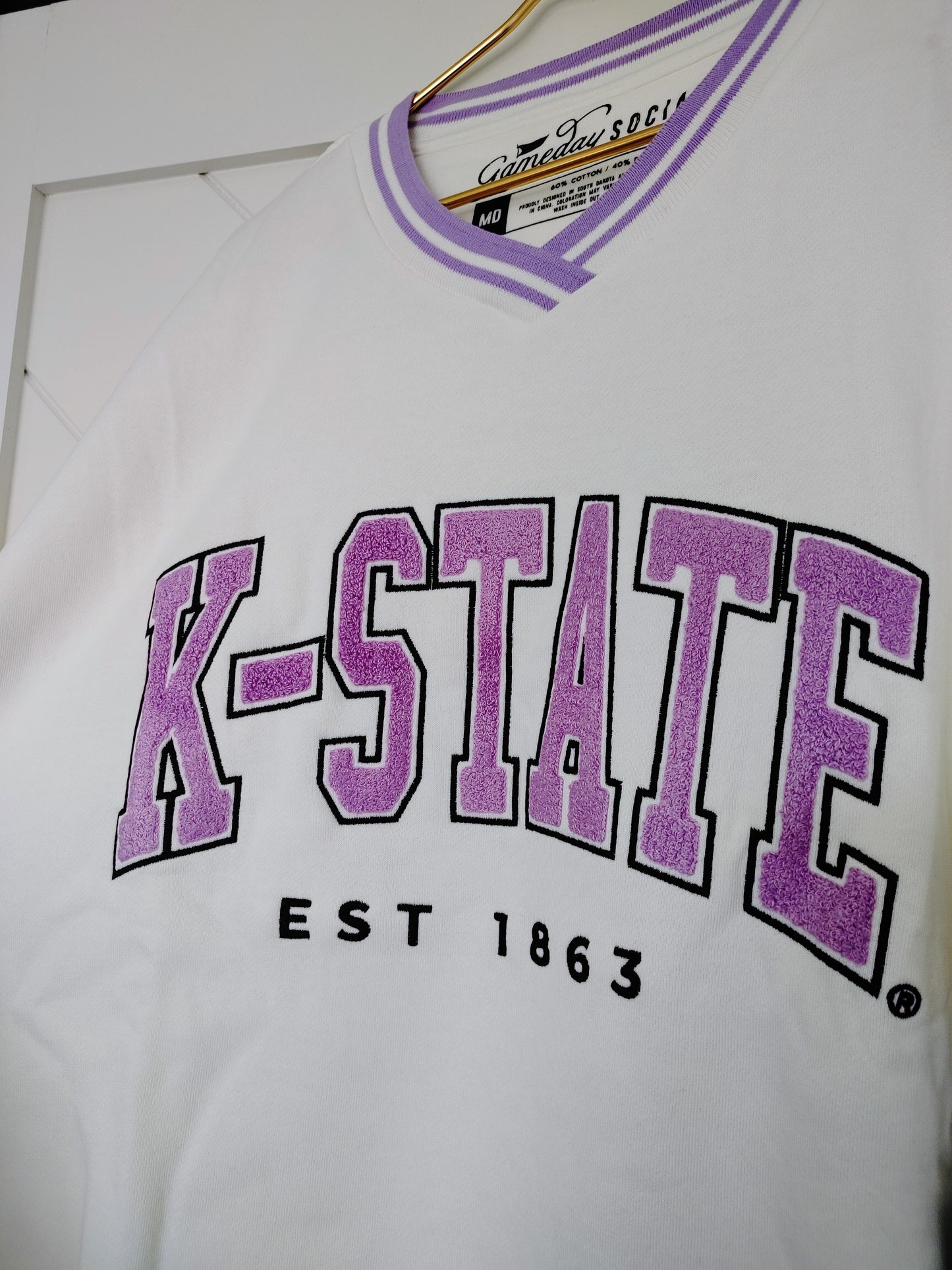 Kansas State Chenille Letter Varsity V-Neck Pullover