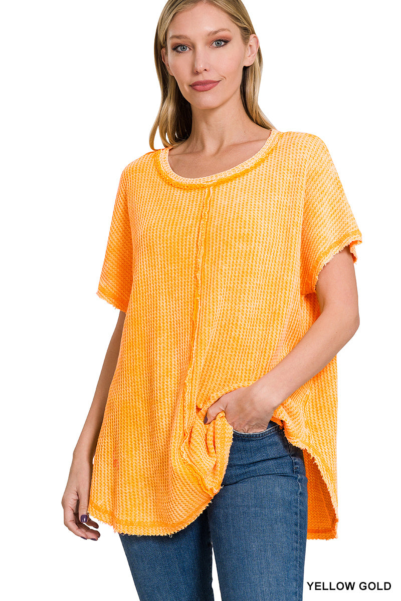 Autumn Vibes Oversized Waffle Knit T-Shirt