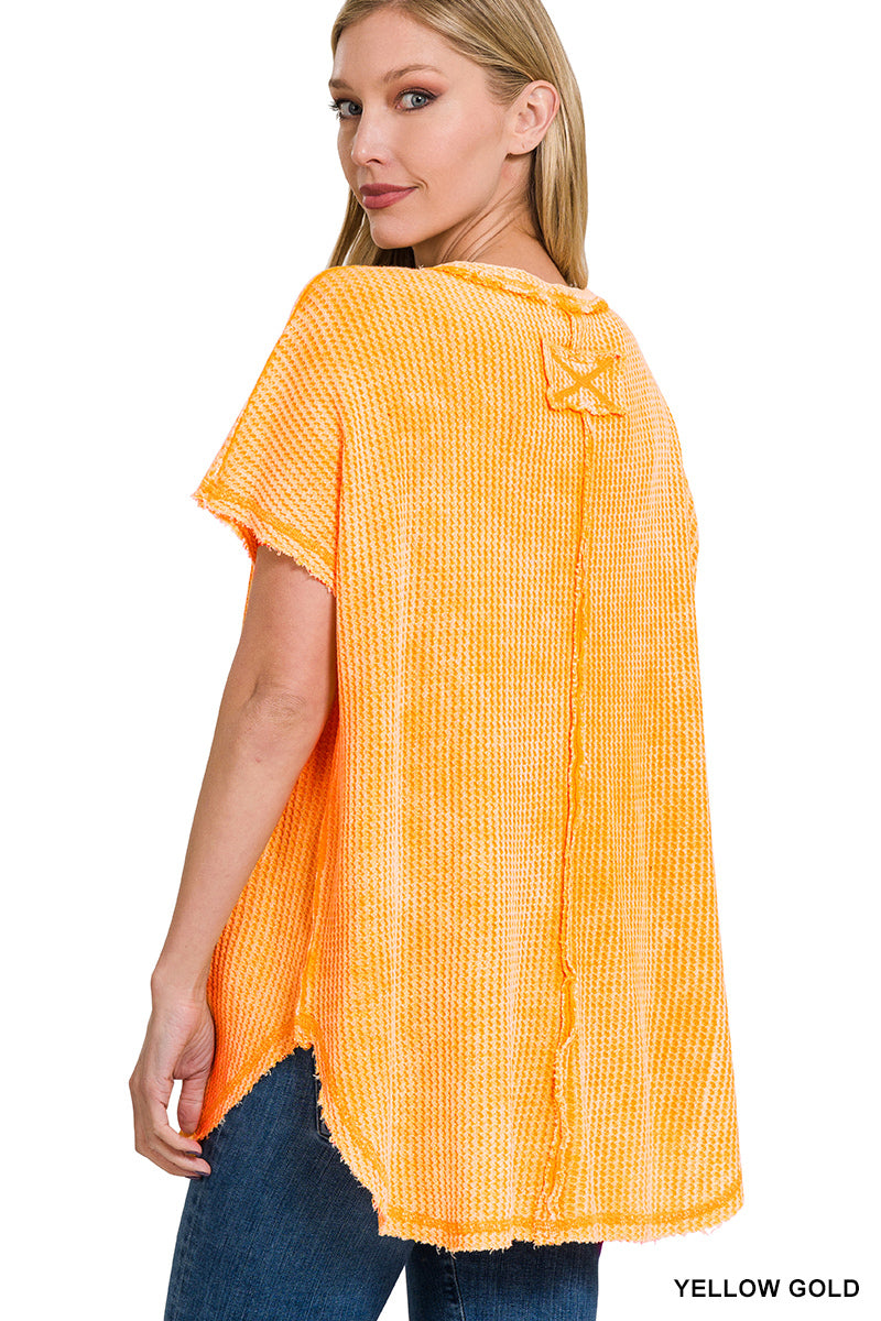 Autumn Vibes Oversized Waffle Knit T-Shirt