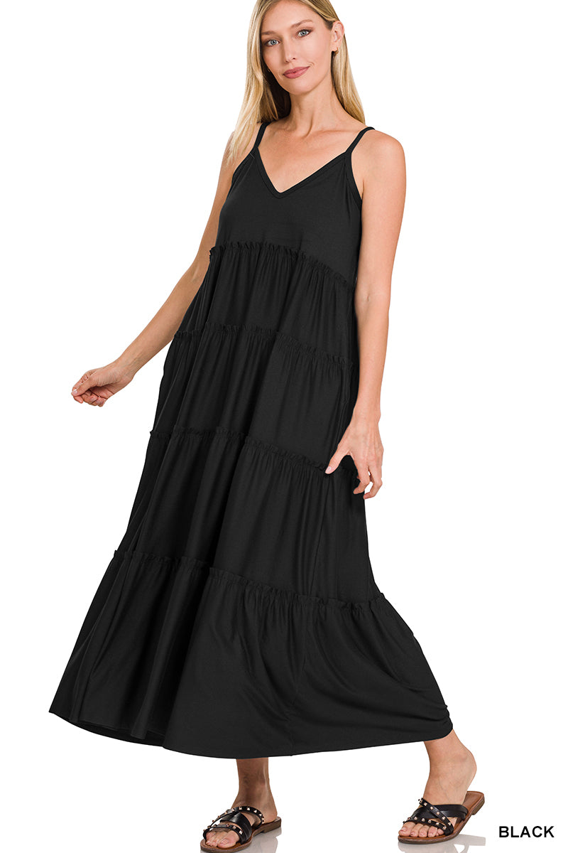 Late Fall Nights Tiered Maxi Dress