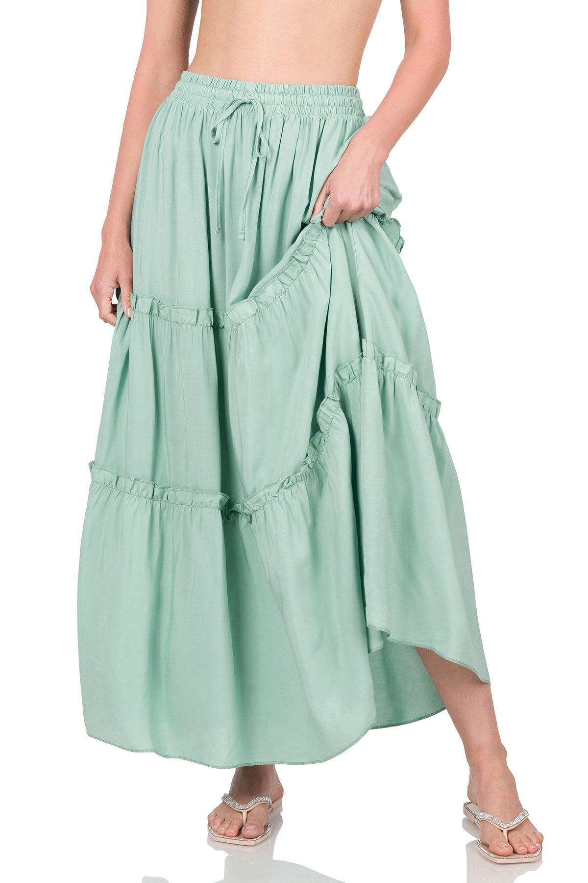 Cool Fall Breeze Tiered Maxi Skirt
