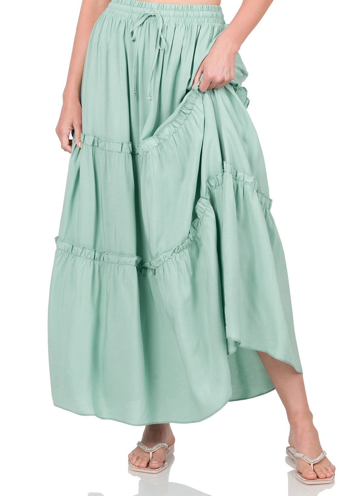 Cool Fall Breeze Tiered Maxi Skirt