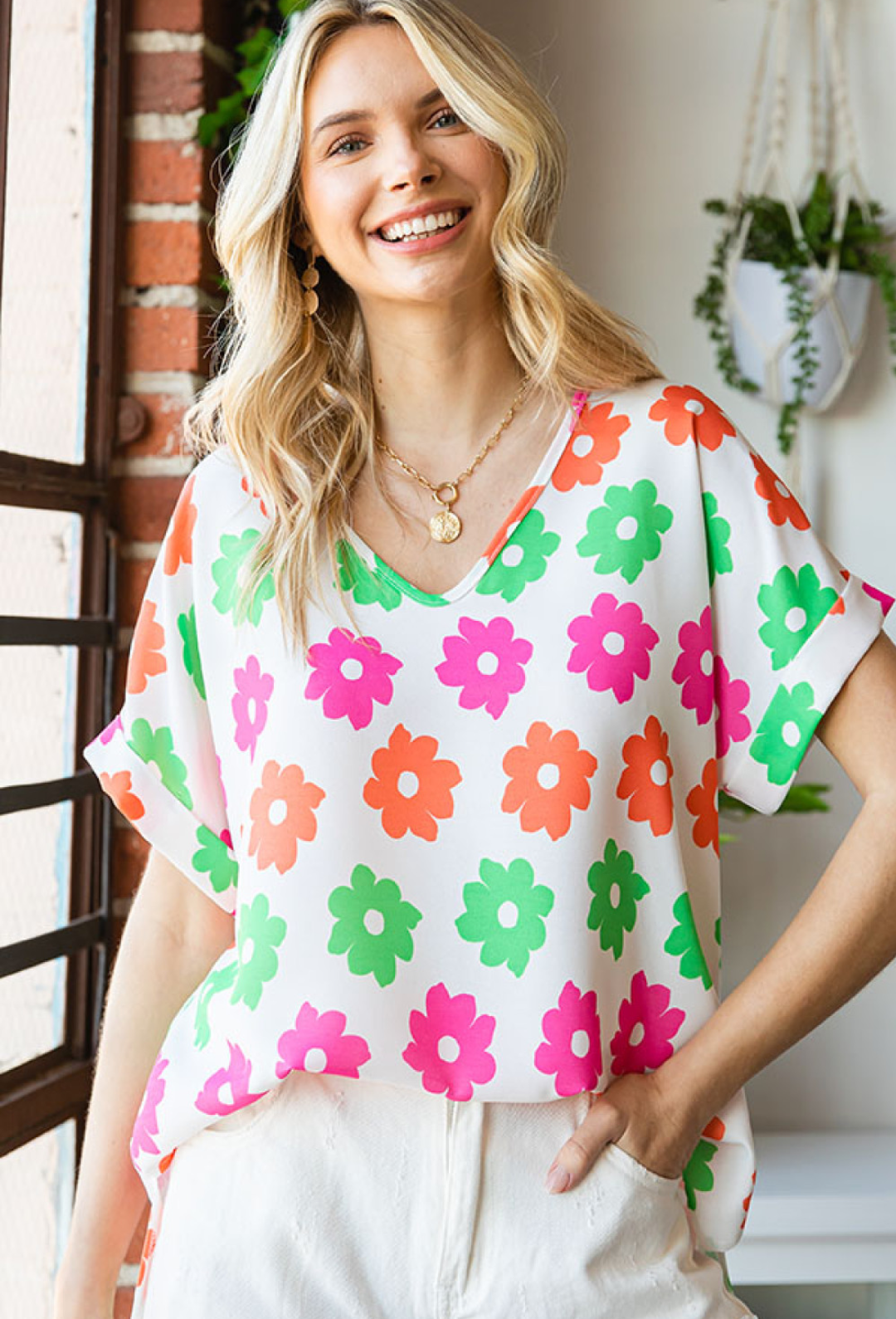 Neon Flowers Blouse