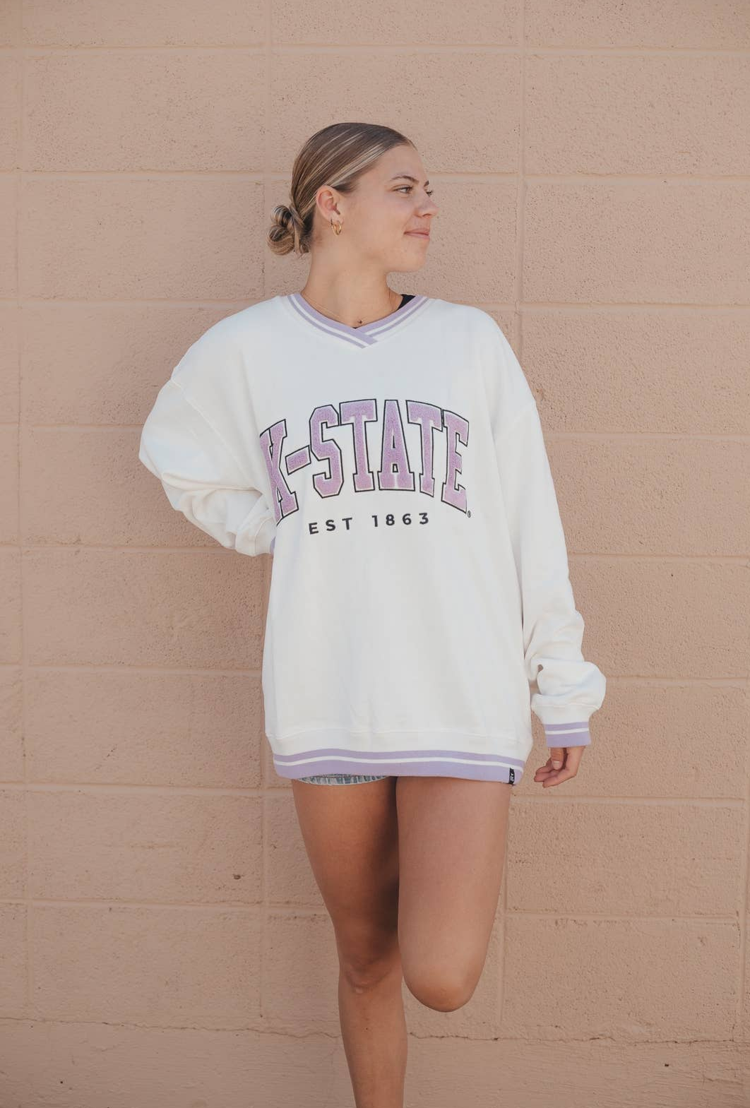 Kansas State Chenille Letter Varsity V-Neck Pullover