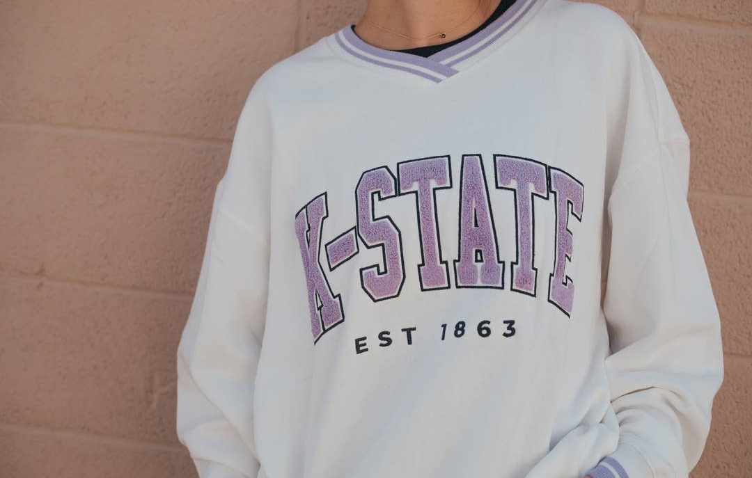 Kansas State Chenille Letter Varsity V-Neck Pullover