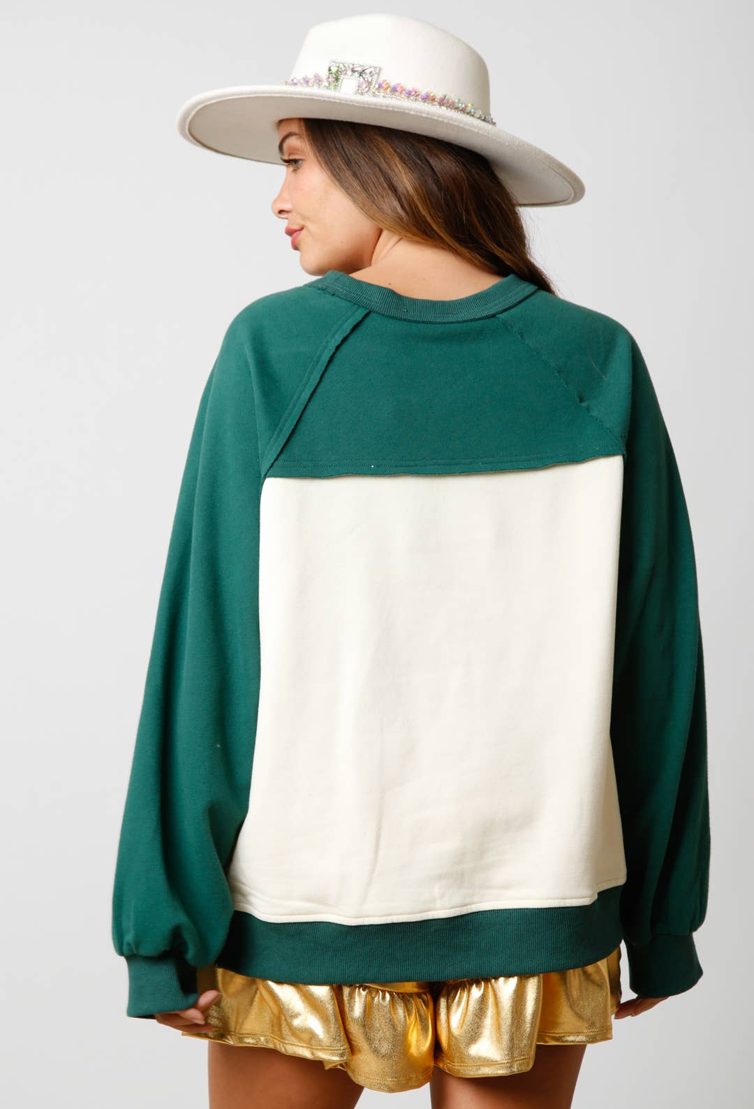 Tinsel Tree Color Block Crewneck