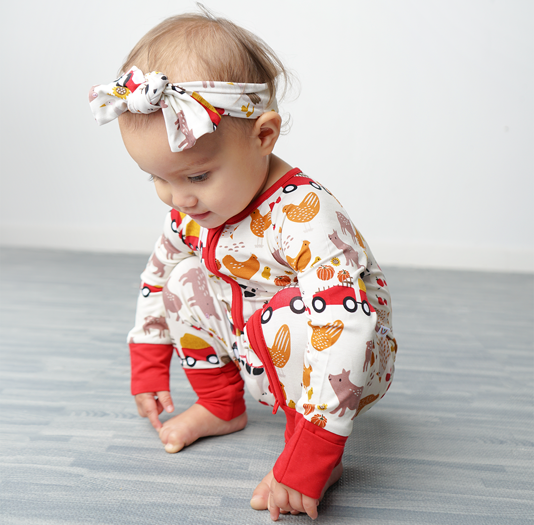 Farm Friends Bamboo Headband Bow Set