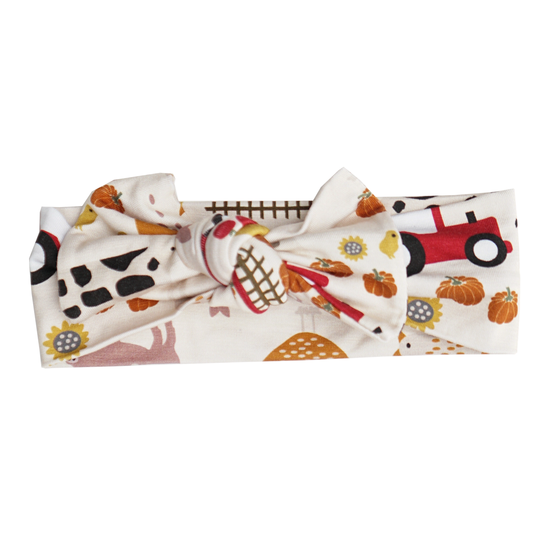 Farm Friends Bamboo Headband Bow Set