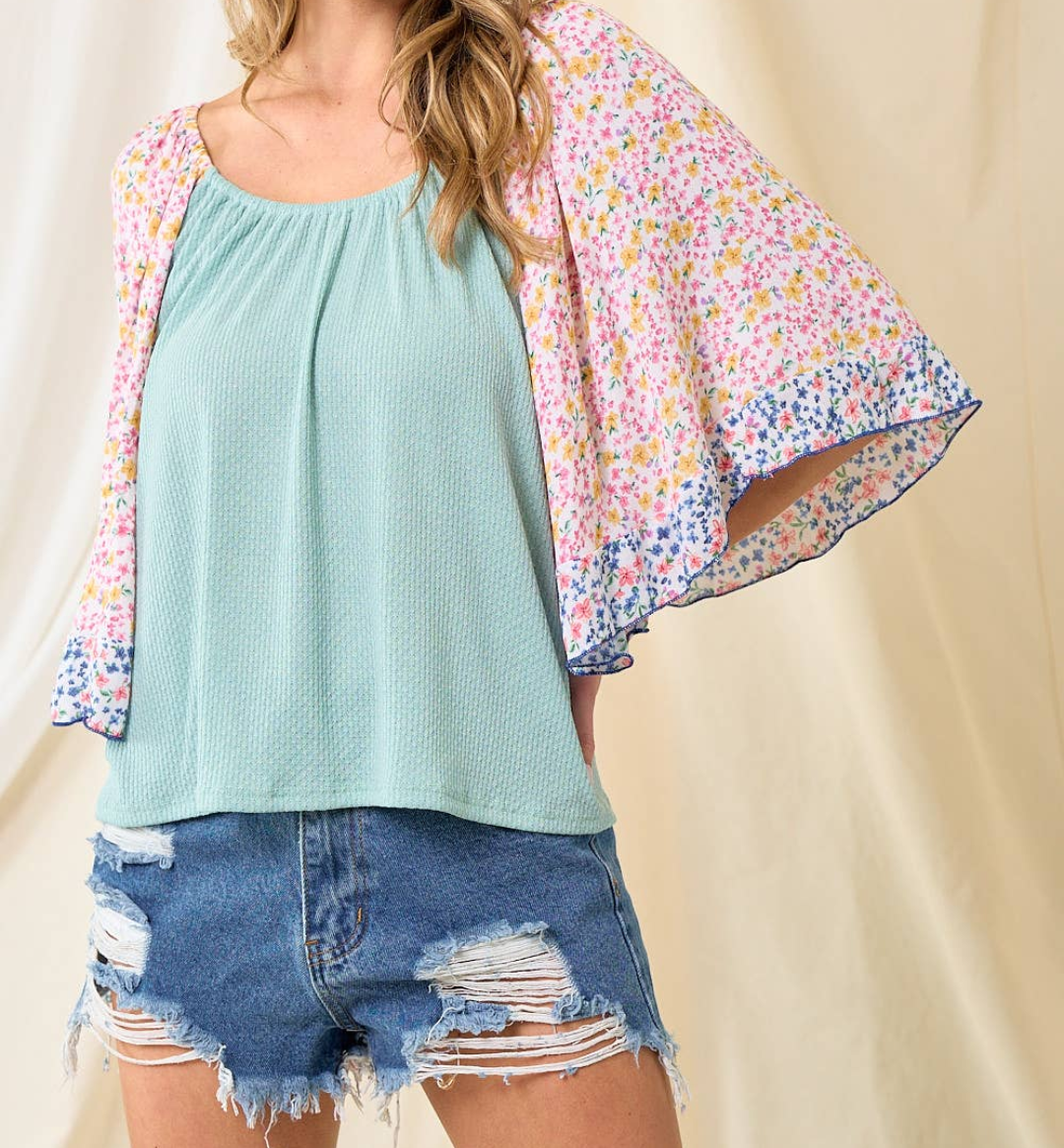Kayla Flowy Floral Sleeve Top