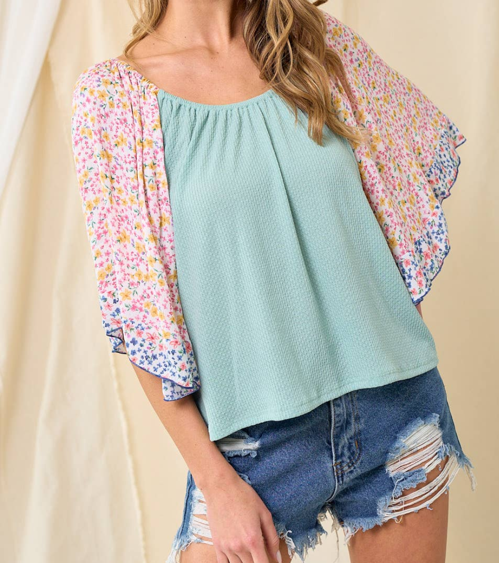 Kayla Flowy Floral Sleeve Top