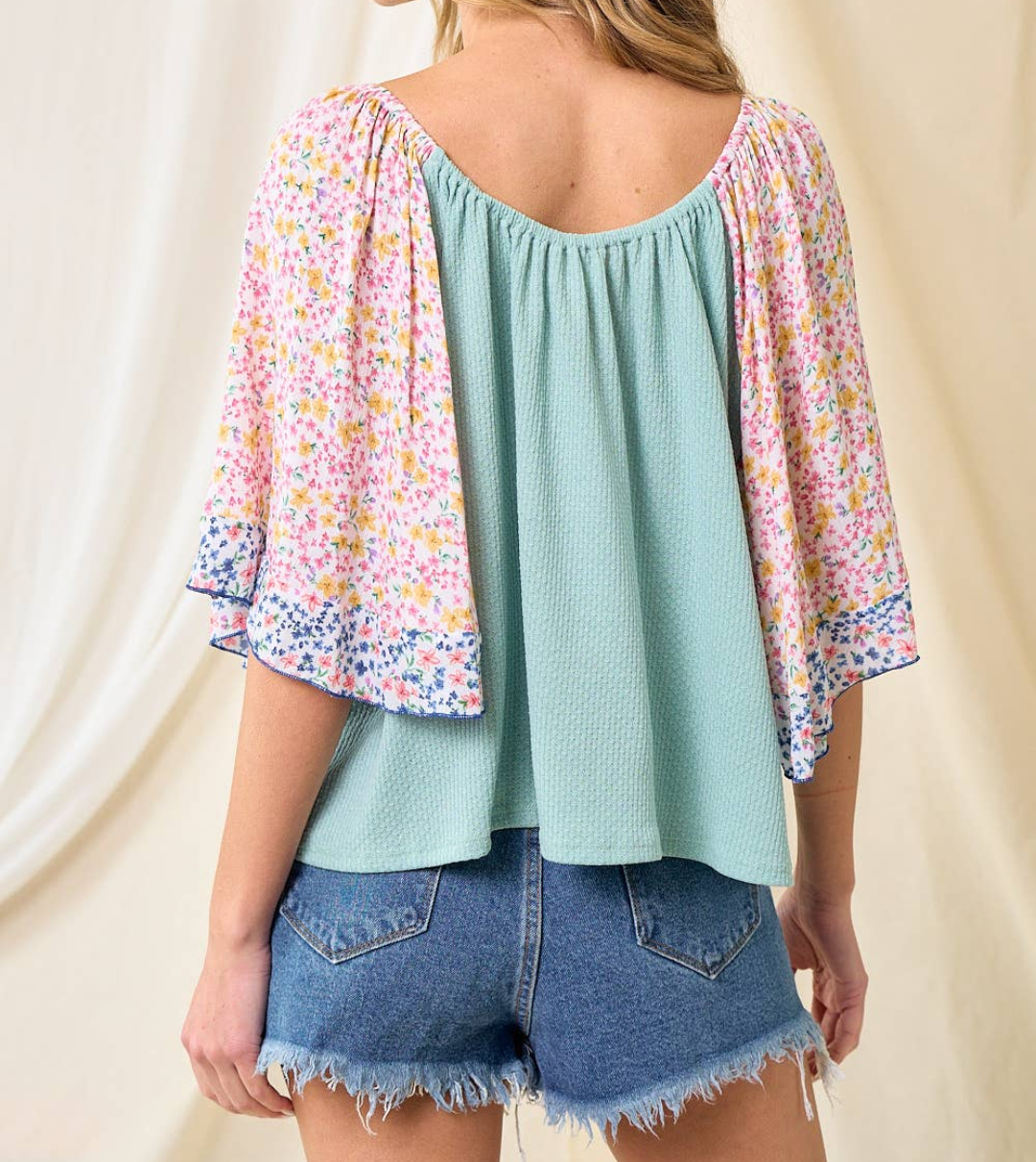 Kayla Flowy Floral Sleeve Top