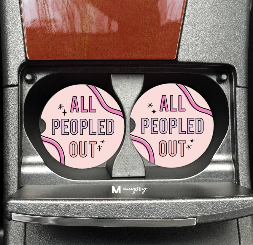 All Peopled Out Funny Car Coasters