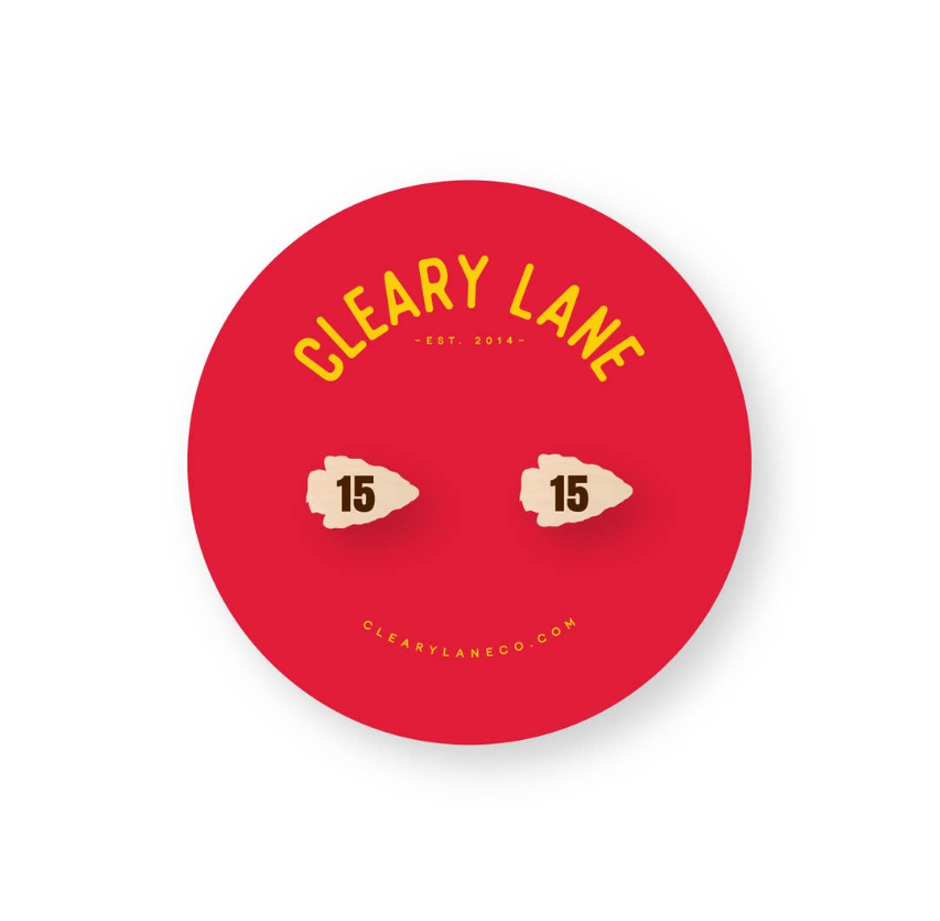 Kansas City #15 Mahomes Arrowhead Stud Earrings
