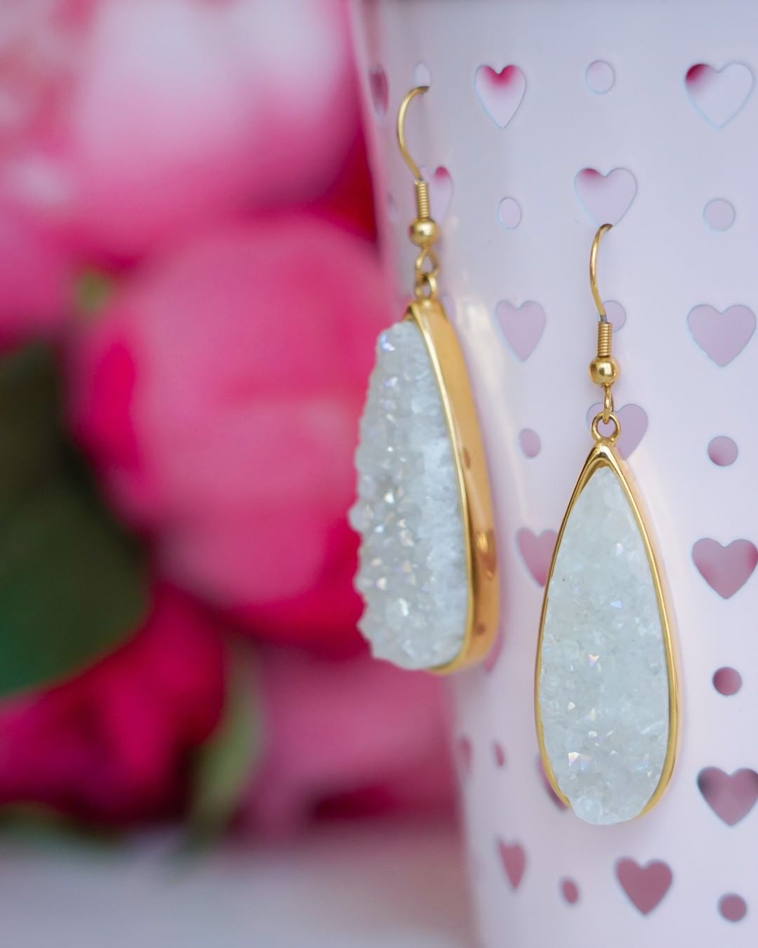 Kinsley Armelle Druzy Collection- Quartz Drop Earrings