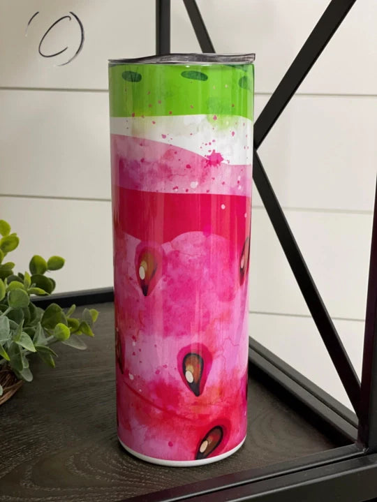 PREORDER: Watercolor Watermelon Skinny Tumbler