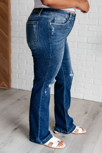 Mila Mid Rise Distressed Bootcut Jeans