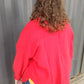 Ruby Red Leaves Oversized Gauze Buttondown
