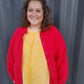 Ruby Red Leaves Oversized Gauze Buttondown