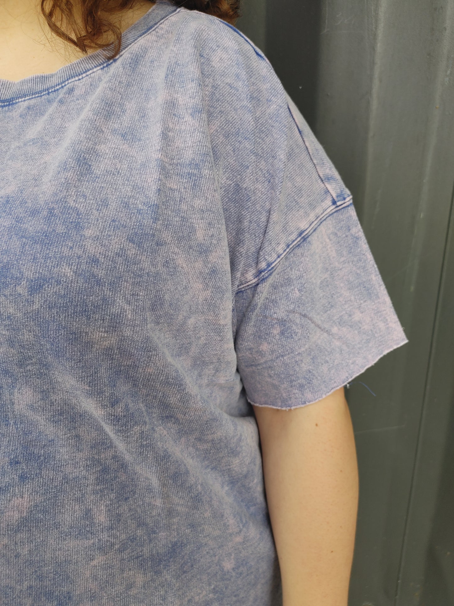 Blueberry Bleached Boyfriend T-Shirt
