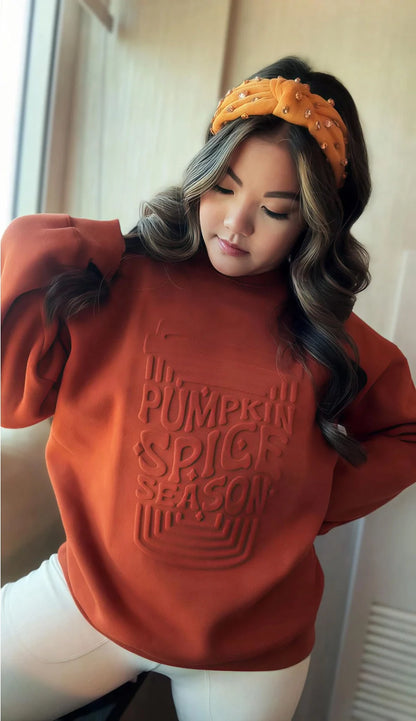 PREORDER: Pumpkin Spice Corn Maze Embossed Sweatshirt