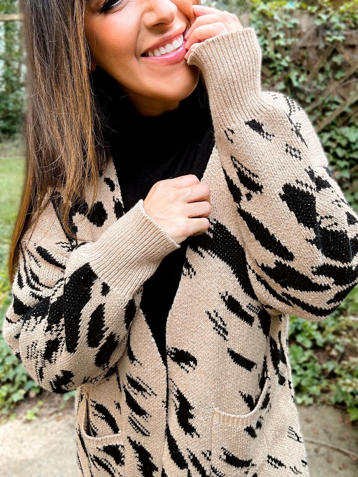 PREORDER: Harper Heavyweight Animal Print Cardigan