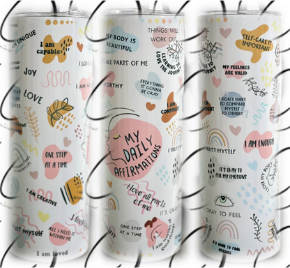 PREORDER: Daily Affirmations Skinny Tumbler