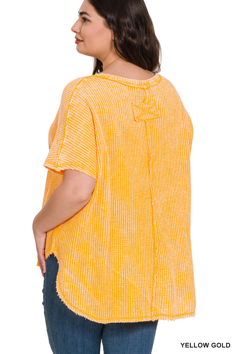Autumn Vibes Oversized Waffle Knit T-Shirt