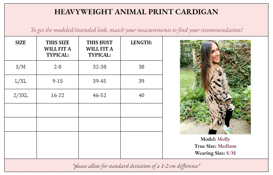 PREORDER: Harper Heavyweight Animal Print Cardigan