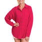 Ruby Red Leaves Oversized Gauze Buttondown