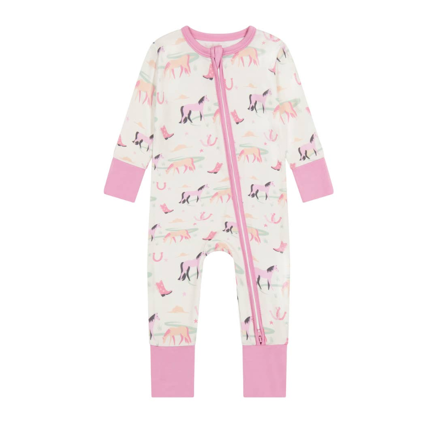 Bird & Bean® Pink Pony Western Bamboo Baby & Toddler Pajamas