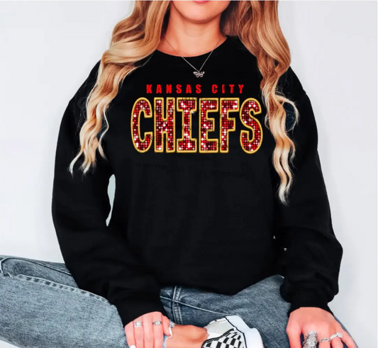 Kansas City Chiefs Sequins Crewneck