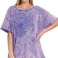 Blueberry Bleached Boyfriend T-Shirt