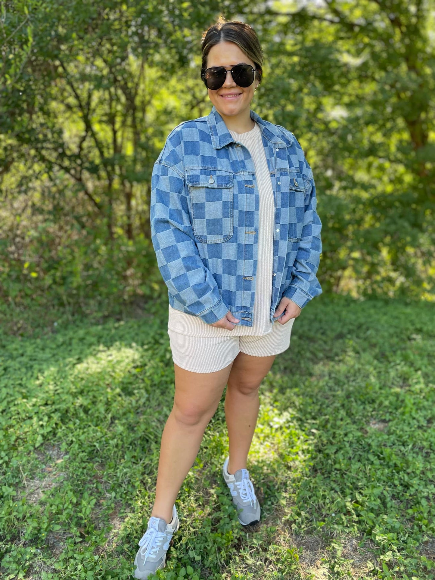 PREORDER: Checkered Denim Jacket