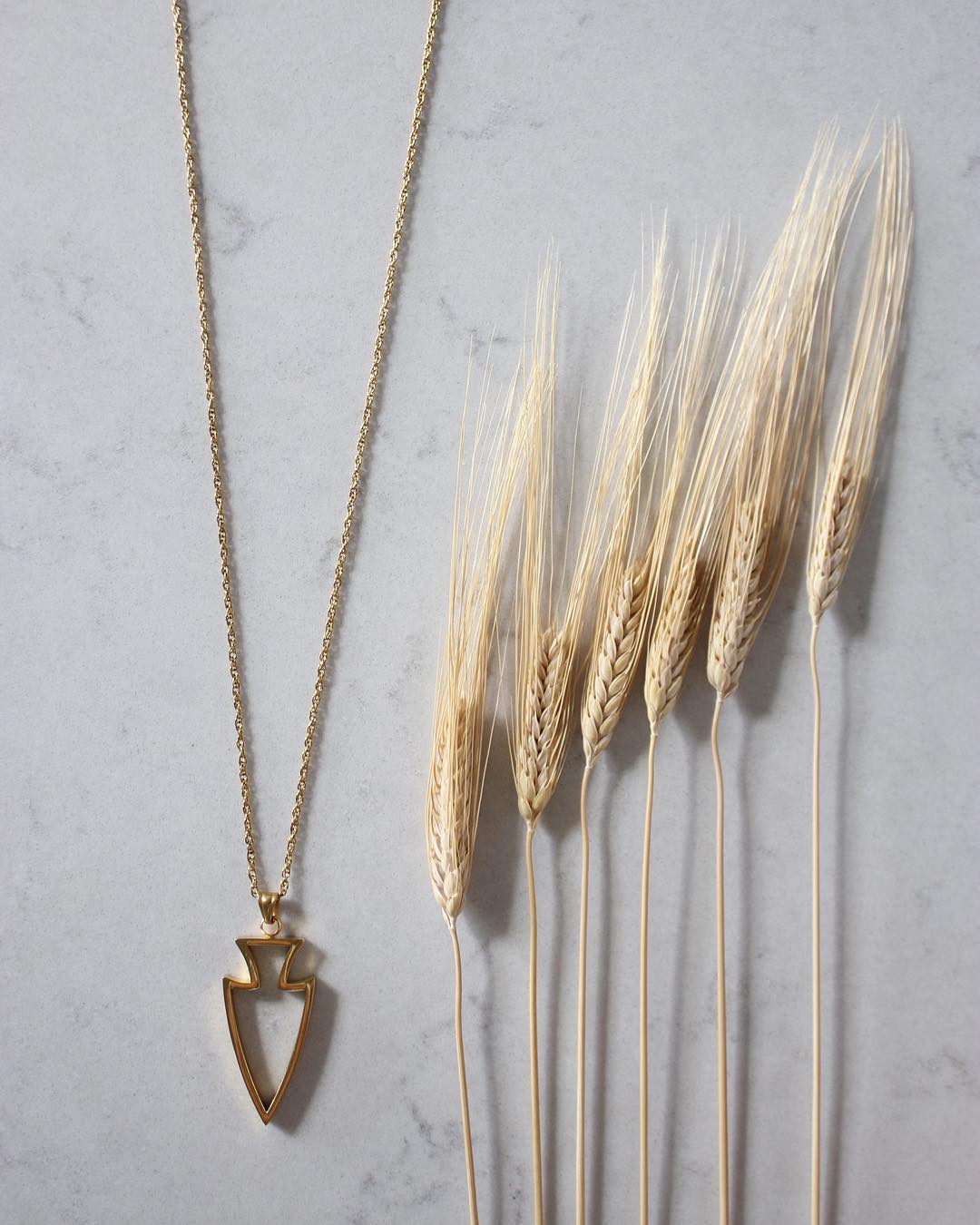 Kinsley Armelle Jasper Collection- Gold Arrowhead Necklace