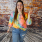 Tie-Dye For 3/4 Balloon Sleeve Top