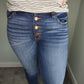 Kancan Gemma High Rise Button Fly Ankle Skinny