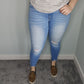 Kancan Gemma Mid Rise Distressed Ankle Skinny